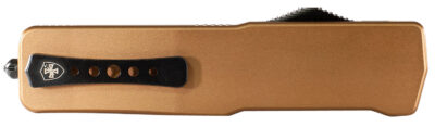 Templar Knife SAAB221 Premium LW  Small 3″ OTF Tanto Plain Black Oxide Stonewashed Powdered D2 Steel Blade, 4.50″ Bronze Anodized Aluminum Handle