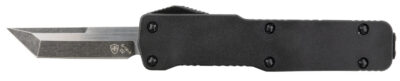 Templar Knife CABR221 Premium LW  Micro 1.85″ OTF Tanto Plain Black Oxide Stonewashed D2 Steel Blade, 3.50″ Black Aluminum Handle, California Legal