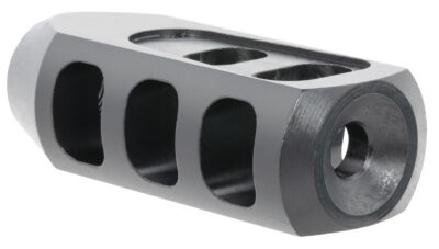 TacFire  Tanker Muzzle Brake  Black Oxide Steel with 1/2″-28 tpi Threads 2.76″ OAL 1.37″ Diameter for 5.56x45mm NATO