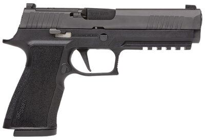 Sig Sauer 320X510BXR3R2 P320 XTen Full Size 10mm Auto 15+1 5″ Black Steel Bull Barrel, Black Nitron Optic Ready/Serrated Slide & Stainless Steel Frame w/Beavertail & Picatinny Rail, Black Polymer XSeries Grips Right Hand