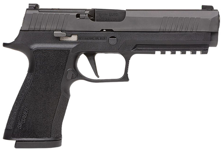 Sig Sauer 320X510BXR3R2 P320 XTen Full Size 10mm Auto 15+1 5" Black Steel Bull Barrel, Black Nitron Optic Ready/Serrated Slide & Stainless Steel Frame w/Beavertail & Picatinny Rail, Black Polymer XSeries Grips Right Hand