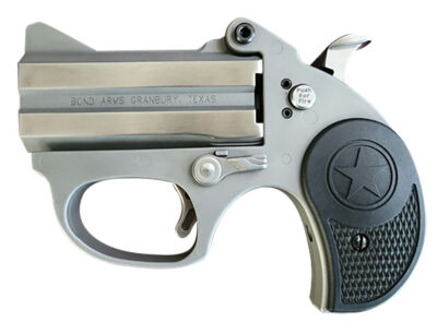 Bond Arms BASRS Stinger  380 ACP 2rd 2.5″ Matte Stainless Barrel, Anodized Frame, Blade Front/Fixed Rear Sights, Black Rubber Grip, Manual Safety
