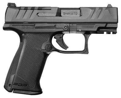 Walther Arms 2871823 PDP F-Series 9mm Luger 10+1 3.50″ Black Steel Barrel, Black Optic Ready/Serrated Slide, Black Polymer Frame w/Picatinny Rail, Black Performance Duty Texture Grips, Ambidextrous