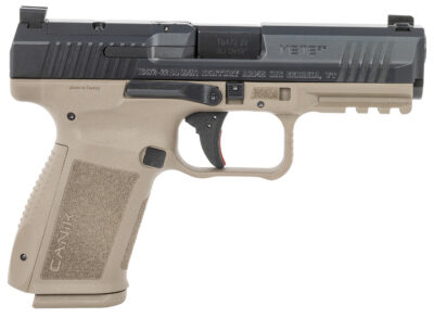 Canik HG7159N Mete SF Compact 9mm Luger 15+1, 4.19″ Black Steel Barrel, Black Nitride Optic Ready/Serrated Slide, Flat Dark Earth Polymer Frame w/Beavertail & Picatinny Rail, Ambidextrous