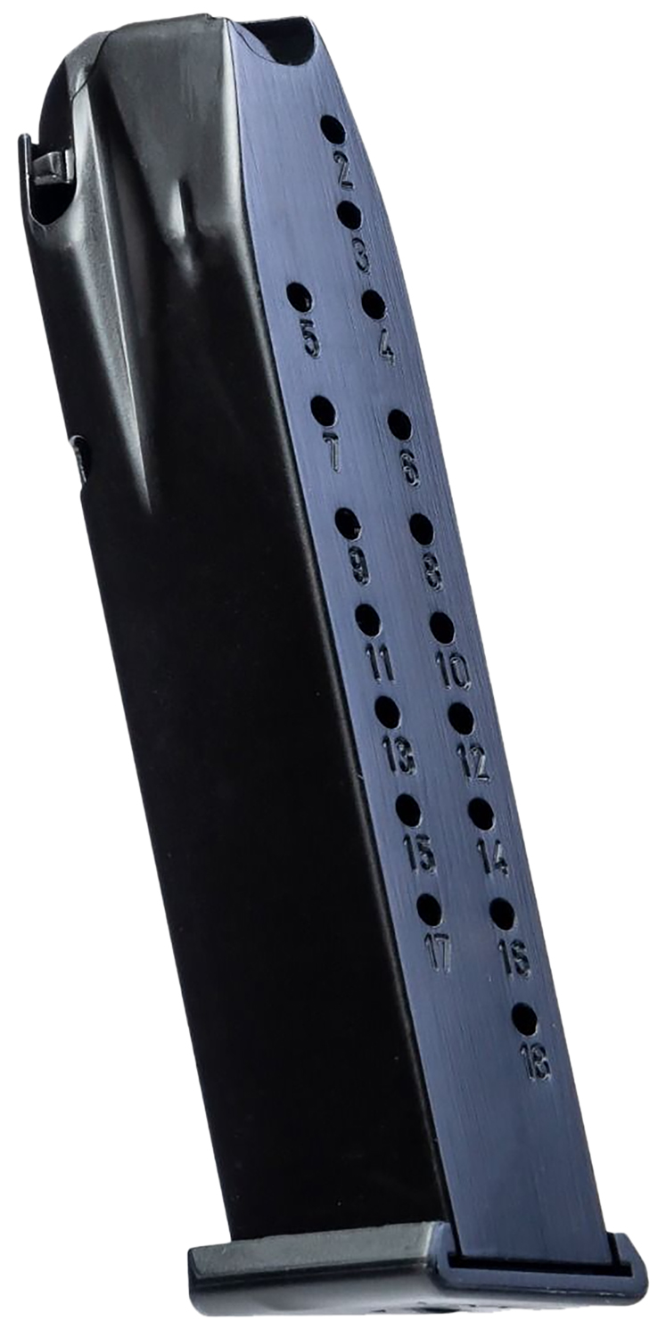 FULL SIZE 9MM LUGER HANDGUN MAGAZINE TP9/METE SFX FULL SIZE 9MM LUGER 18 ROUND MAGAZINE BLACK