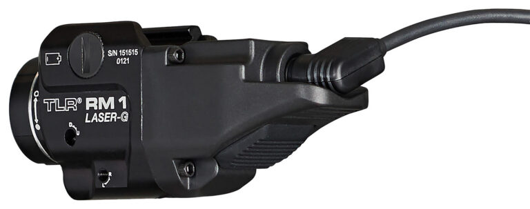 Streamlight 69443 TLR-1 RM w/Laser Black Anodized Aluminum, 500 Lumens White LED Bulb/Green Laser, 210 Meters Beam, Picatinny Rail Mount