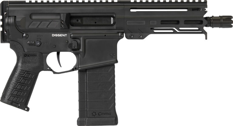 CMMG 54AA847AB Dissent  5.7x28mm 32+1 6.50", Black Cerakote Rec, OEM Grip, Picatinny Buffer Adapter, Zeroed Drop-In Single Stage Trigger