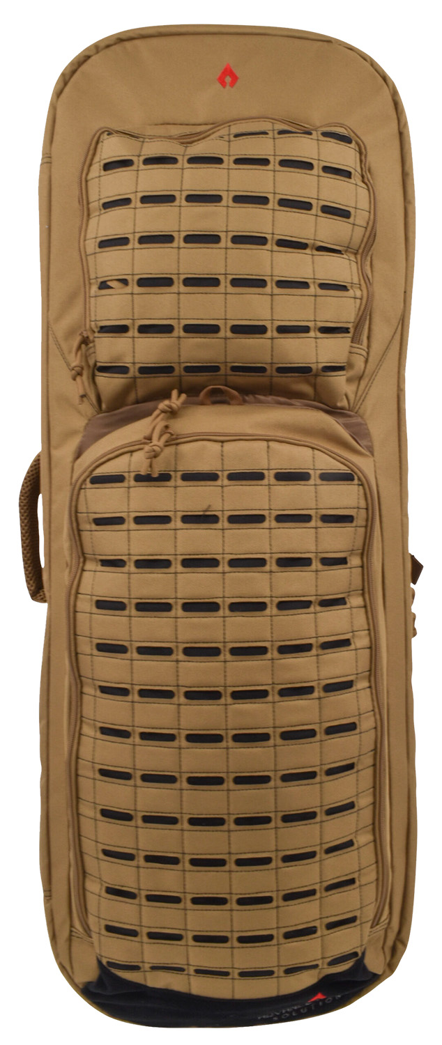 Advance Warrior Solutions FR28RBPTN/BL Frame 28" L Backpack with Side Handle, Tan Polyester for Tactical Rifle, Molle Front