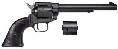 Heritage Mfg SRR22MBS6PG Rough Rider  22 LR/22 WMR 6 Shot/ 6.50″ Black Satin Steel Barrel, Frame & Cylinder, Black Polymer Grip, Hammer/Thumb Safety, Exposed Hammer