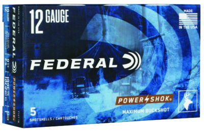 Federal F1271B Power-Shok Max Buck 12Gauge 2.75″ 1BuckShot 5 Per Box/50 Case