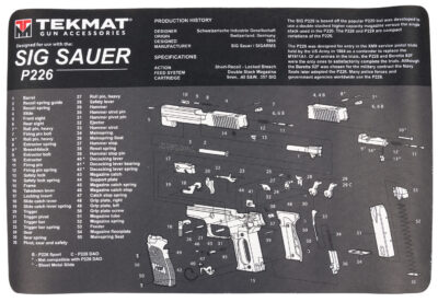 TekMat TEKR17SIGP226 Sig Sauer P226 Cleaning Mat Gray/White Rubber 11″x17″ Sig P226 Parts Diagram