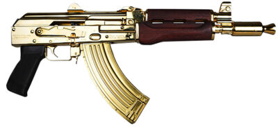 Zastava Arms Usa ZP92762SRGL ZPAP 92 7.62x39mm 30+1 10″ 24K Gold Plated/ Cold HammerForged/ Chrome Lined Barrel, Steel 24K Gold Plated Receiver, Serbian Red Wood Grips