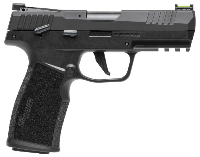 Sig Sauer 322CBAS10 P322  22 LR 10+1 4" Black Steel Threaded Barrel, Black Hard Coat Anodized Optic Ready/Serrated Slide, Black SS/Polymer Frame w/Picatinny Rail & Black Polymer Grips