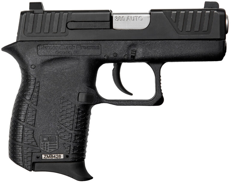 Diamondback DB0100E002 DB380 Gen4 Micro-Compact Frame 380 ACP 6+1, 2.80" Stainless Steel Barrel, Black Nitride Serrated Stainless Steel Slide, Black Polymer Frame w/Beavertail & Grip