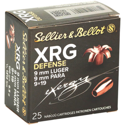 S&B XRG Defense Solid Copper HP 9mm 100gr 25/rd