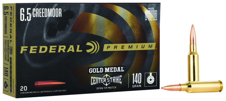 Federal Gold Match 6.5 Creedmoor 140gr open tip match rounds box/20