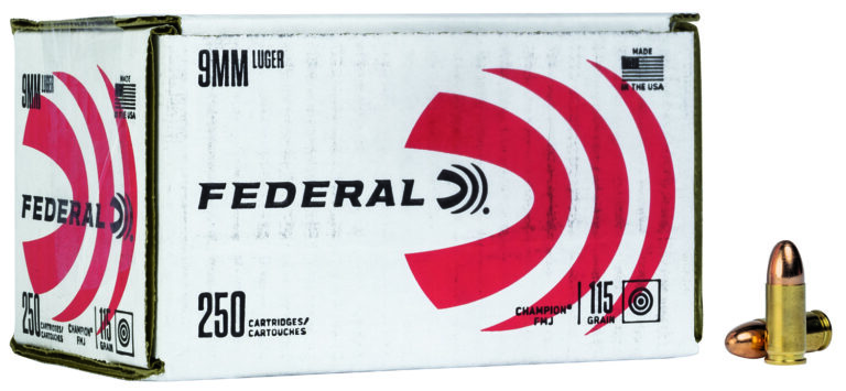 FEDERAL 9MM LUGER 115GR FMJ AMMO 250RD