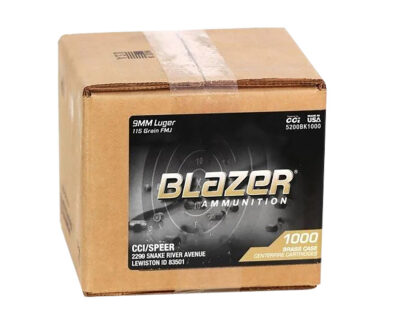 BLAZER 9MM LUGER 115GR FMJ BLAZER BRASS 1000RD LOOSE AMMO 1000RD