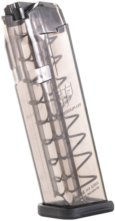 TRANSLUCENT MAGAZINE FOR GLOCK~ MAG LIMITED 10-RD 9MM FOR GLOCK 17,18,19,26,34 CARBON SMOKE