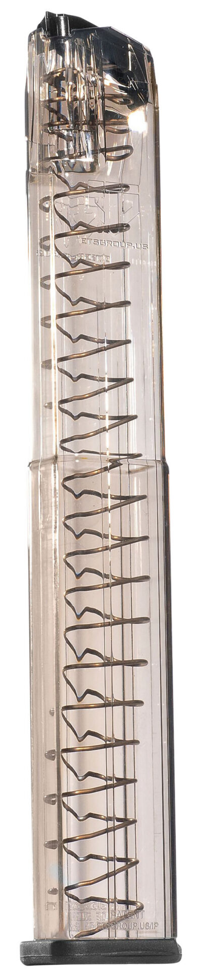 TRANSLUCENT MAGAZINE FOR GLOCK~ MAG 40-RD 9MM FOR GLOCK 17, 18, 19, 26, 34, 45 CARBON SMOKE