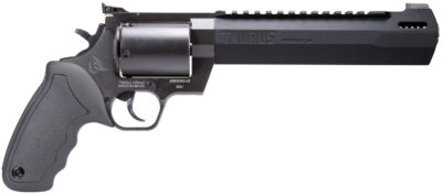 Taurus 2500081RH Raging Hunter  Large Frame 500 S&W Mag 5rd 8.38″ Black Ported/Target Crown Barrel, Matte Black Oxide Cylinder, Black Steel Frame Black Rubber Grip