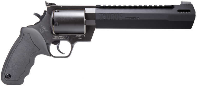 Taurus 2500081RH Raging Hunter Large Frame 500 S&W Mag 5rd 8.38" Black Ported/Target Crown Barrel, Matte Black Oxide Cylinder, Black Steel Frame Black Rubber Grip