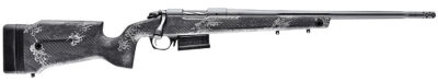 Bergara Rifles B14SM759 B-14 Crest 6.5 PRC 3+1 20″ Fluted/Threaded, Sniper Gray Cerakote Barrel/Rec, Monte Carlo Carbon Fiber Stock with Black & Gray Splatter, Omni Muzzle Brake