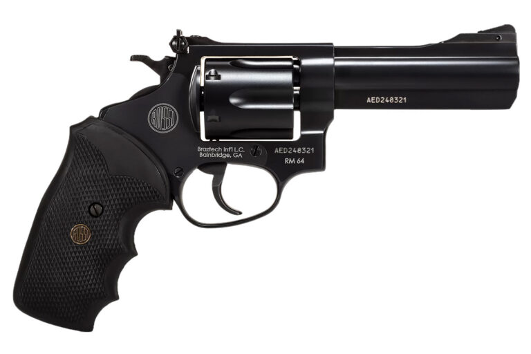 Rossi 2RM641 RM64  Medium Frame 357 Mag 6 Shot, 4" Black Steel Barrel, Cylinder & Frame, Black Textured Rubber Grip, Hammer Block Safety