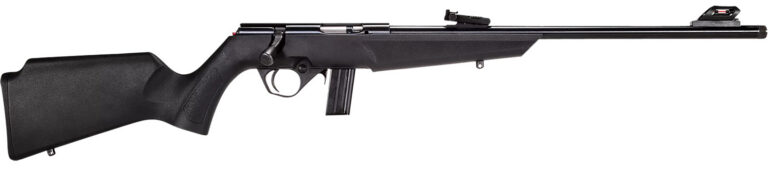 Rossi RB22L1611 RB22 Compact 22 LR 10+1, 16" Matte Black Button Rifled Free Floating Steel Barrel, Matte Black Stainless Steel Receiver, Black Monte Carlo Stock, Right Hand