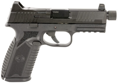 FN 66101375 510 Tactical Full Size Frame 10mm Auto 22+1, 4.71″ Black Target Crown Steel Barrel, Black PVD Optic Cut/Serrated Steel Slide & Polymer Frame w/Picatinny Rail, Ambidextrous
