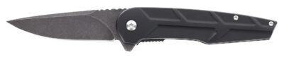 Schrade 1159329 Reckon  3.25″ Folding Drop Point Plain Dark Stonewash D2 Steel Blade 4.40″ Black Aluminum Handle