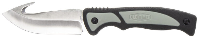 Old Timer 1137138 Trail Boss 3.70" Fixed Gut Hook Plain Stainless Steel Blade, TPE Handle Includes Sheath