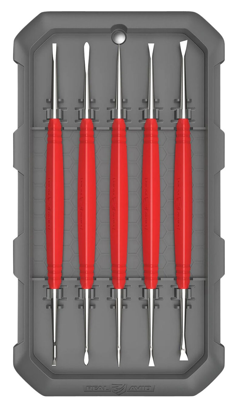 Real Avid AVAGSPS Accu-Grip Steel Picks Double Sided, Red Rubber Grips (5 Pieces)