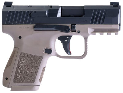 Canik HG7620BDN MC9  9mm Luger 12+1/15+1 3.18″ Black Barrel, Black Optic Ready/Serrated Slide, Flat Dark Earth Polymer Frame w/Picatinny Rail, Texture Flat Dark Earth Polymer Grips