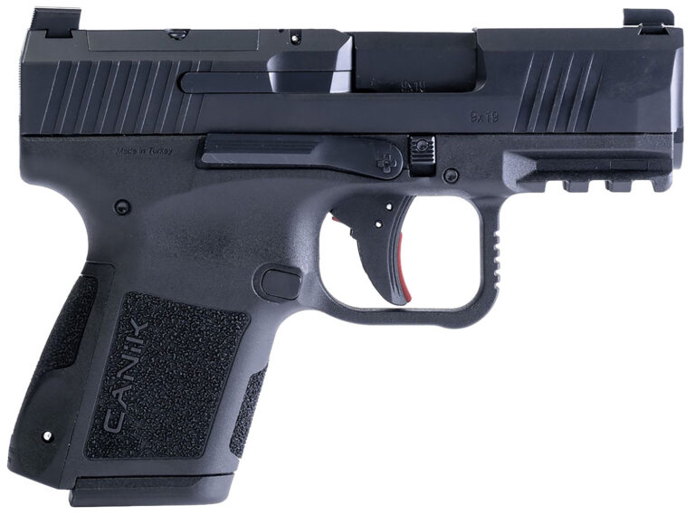 Canik HG7651N Mete MC9 9mm Luger 10+1 3.18" Black Steel Barrel, Tennifer w/Black Cerakote Optic Ready/Serrated Slide, Black Polymer Frame w/Picatinny Rail, Black Polymer Grips