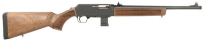 Henry H027H9G Homesteader w/Glock Mag Well Adapter 9mm Luger 10+1 16.37″ Blued Steel Threaded Barrel, Black Anodized Aluminum Drilled & Tapped Receiver, Fixed American Walnut Wood, Ambidextrous