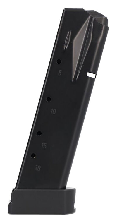 P226 9MM LUGER HANDGUN MAGAZINE WITH ALUMINUM BASEPAD P226 9MM LUGER 20-RD STEEL MAGAZINE W/BLACK BASEPAD BLACK