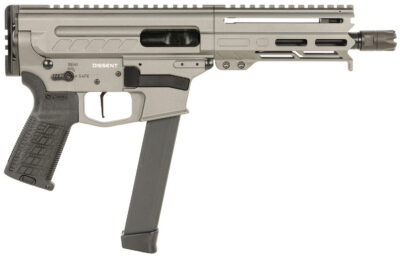 CMMG 99A68A2TNG Dissent MKGS 9mm Luger 33+1 6.50″, Tungsten Gray Rec, Picatinny Brace Adapter, 5.50″ M-LOK Handguard, Left Side Charging Handle, Zeroed Linear Comp, TriggerTech Trigger