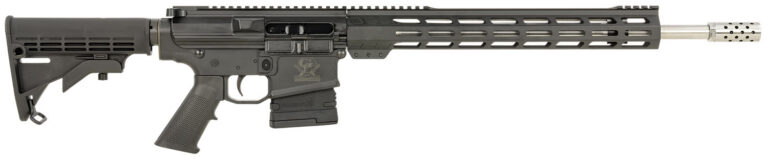 Great Lakes Firearms GL10308SSBLK AR-10 308 Win 20+1 18" Stainless, Black Rec, M-Lok Handgaurd, Carbine Stock, A2 Grip, Muzzle Brake