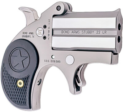 Bond Arms BASTB Stubby  22 LR 2rd Shot 2.20″ Matte Stainless Steel Frame Black Textured Polymer Grips