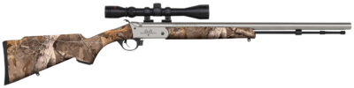 Traditions R5721108432 Buckstalker XT 50 Cal 209 Primer 24″, Stainless Cerakote Barrel/Rec, Next Wyld Camo Synthetic Stock, 3-9x40mm Scope