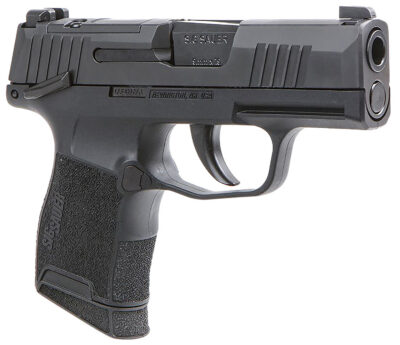 Sig Sauer 3659BXR3PMS P365 BXR Micro-Compact 9mm Luger 10+1, 3.10″ Black Steel Barrel, Black Nitron Optic Ready/Serrated Slide, Black Stainless Steel Frame w/Picatinny Rail, Black Polymer Grips