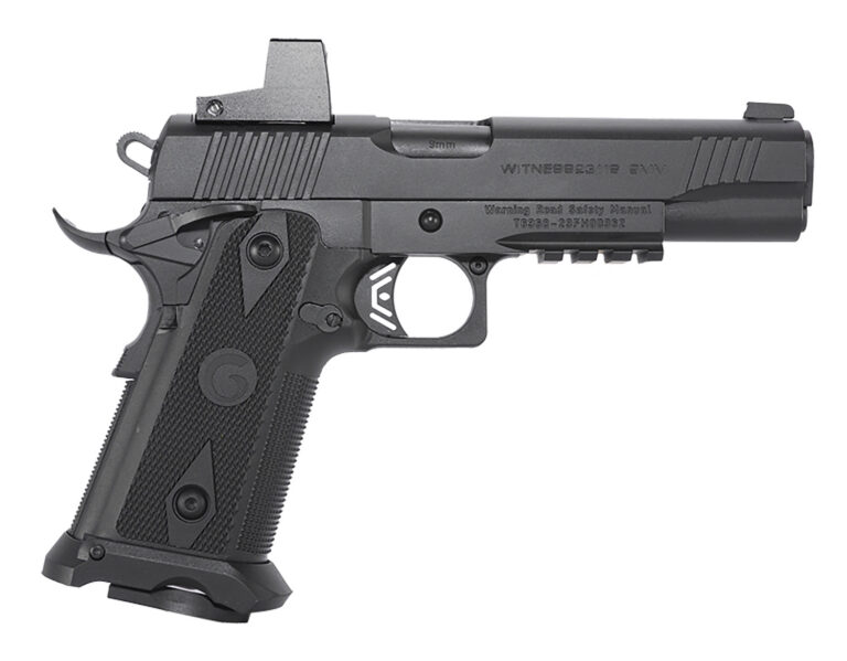 Girsan 395020 Witness2311 9mm Luger 17+1 5" Black Steel Barrel, Black Optic Ready/Serrated Steel Slide, Black Polymer Frame w/Beavertail & Picatinny Rail, Black Checkered Polymer Grip, Ambidextrous