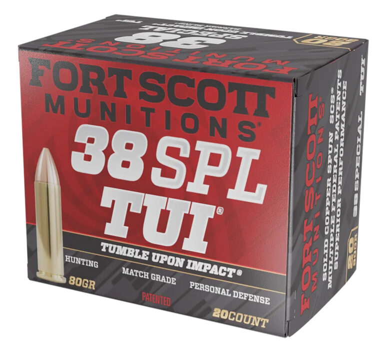 Fort Scott Munitions 38SPL080SCV Tumble Upon Impact (TUI) 38Special+P 80gr Solid Copper Spun 20 Per Box