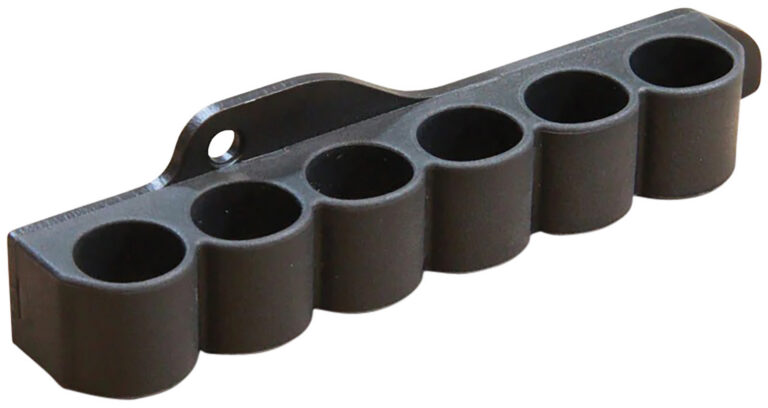 ADAPTIVE TACTICAL AT06000M Receiver Mounted Shell Carrier 6rd Non-Glare Black Synthetic Rubber Fits Mossberg 500/590/ Maverick 88 12 Gauge
