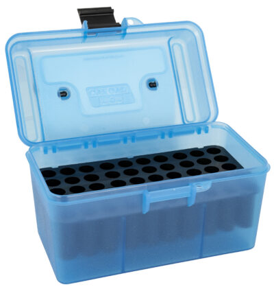 HANDLE CARRY RIFLE AMMO BOXES HANDLE CARRY RIFLE AMMO BOX 22-250 REM-308 WIN 50 RD BLUE