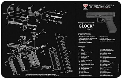 TekMat TEKR20GLOCK-G5 Glock Gen 5 Ultra 20 Cleaning Mat Multi-Color Rubber 15″x20″ Glock Gen5 Parts Diagram