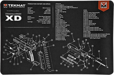 TekMat TEKR17XD Springfield Armory XD Cleaning Mat Black/White Rubber 11″x17″ Springfield Armory XD Parts Diagram