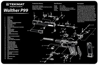 BECK TEK, LLC (TEKMAT) TEKR17WALP99 Walther P99  Handgun cleaning mat 11″x17″x1/