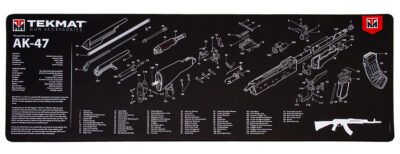 TekMat TEKR36AK47 AK-47 Cleaning Mat Black/White Rubber 12″x36″ AK-47 Parts Diagram